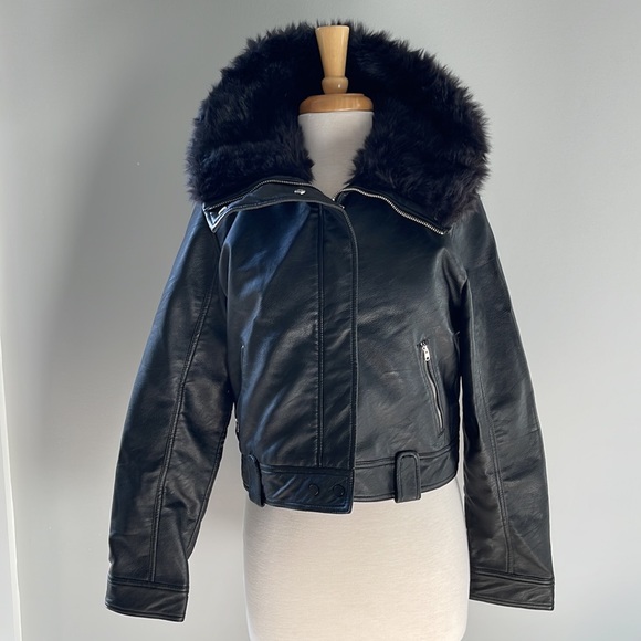 ABERCROMBIE & FITCH | VEGAN LEATHER JACKET - Picture 6 of 14